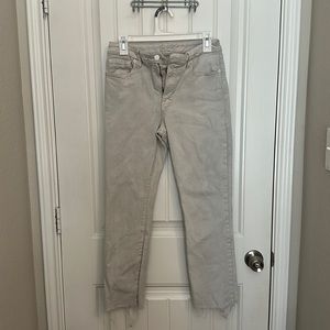 Good American white straight legged ankle jeans size 8